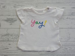 Noppies t-shirt off-white Yay Rolla maat 56-62