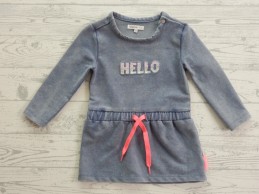 Noppies jurk sweatstof blauw melange Hello Kerrville maat 68