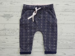 Noppies broekje donkerblauw roze print maat 56