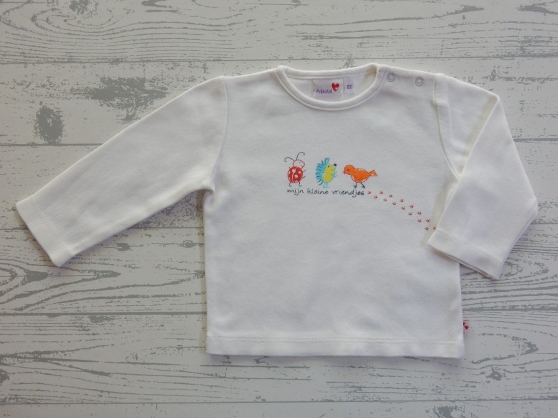 Prenatal longsleeve wit Mijn kleine Vriendjes maat 62
