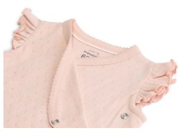 Prenatal romper zonder mouw volants ajour lichtroze haarband maat 50-56