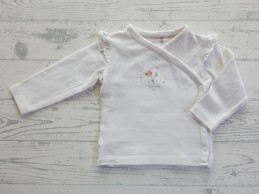 Prenatal longsleeve overslag wit bloemetje Hello Little One maat 56