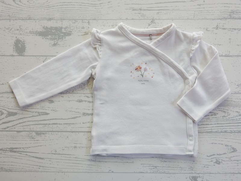 Prenatal longsleeve overslag wit bloemetje Hello Little One maat 56
