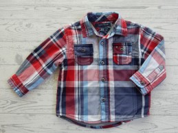 Tommy Hilfiger blouse gevoerd blauw rood wit geruit maat 74