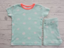 Hema baby shortama mint groen wit stippen maat 74-80