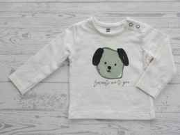 Hema newborn longsleeve wit groen zwart hond maat 56