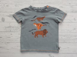Prenatal Play all Day t-shirt groen grijs bruin oranje tijger leeuw maat 80