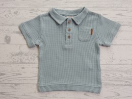 Prenatal poloshirt groen wafel structuur fijn maat 68