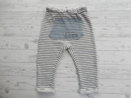 Zara baby broek badstof off-white blauw buidelzak maat 92