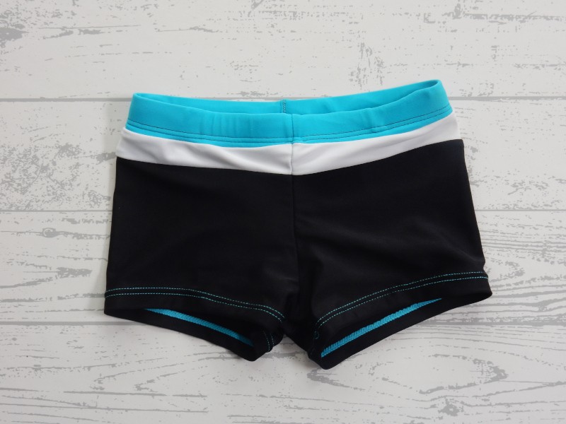 Zwembroek jongens aqua blauw zwart maat 92-98