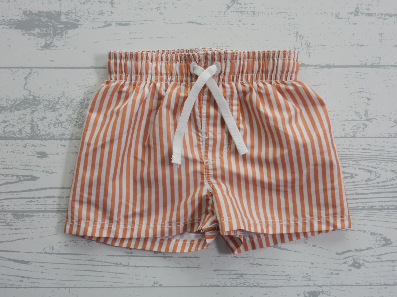 H&M zwemshort lichtbruin gestreept maat 62-68