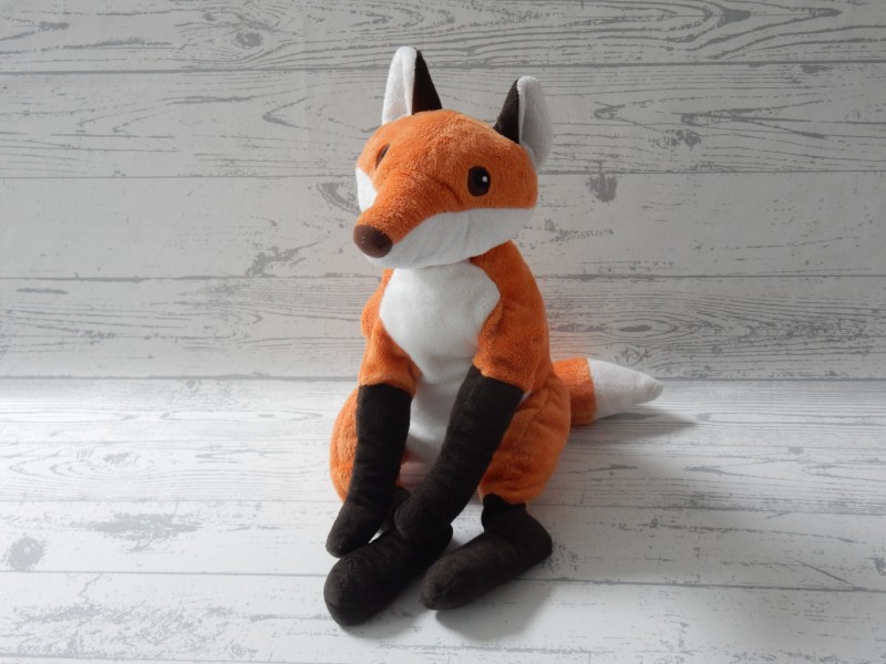 Ikea knuffel velours bruin wit zwart vos 35 cm