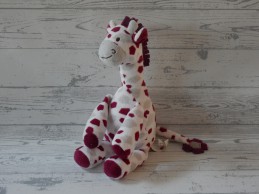Happy Horse Stichting Dada knuffel velours wit paars giraffe Goffy