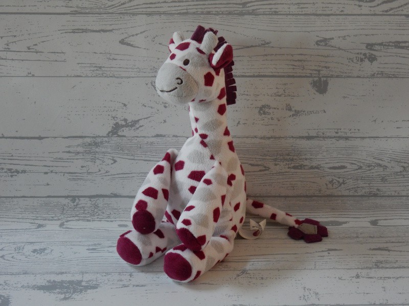 Happy Horse Stichting Dada knuffel velours wit paars giraffe Goffy