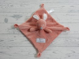 VIB knuffeldoek velours corduroy oud roze wit Konijn