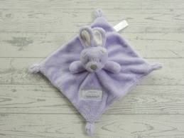 VIB knuffeldoek velours lila wit Konijn