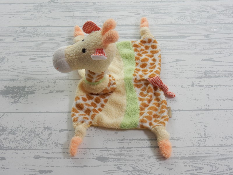 Sterntaler knuffeldoek velours bruin geel groen giraffe Gloria