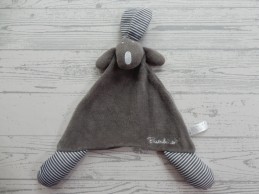 Bambino knuffeldoek velours grijs gestreept Knisperkonijn