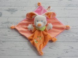 Nicotoy knuffeldoek velours beige oranje roze wortels Konijn