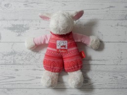 Sigikid knuffel velours wit roze rood schaap Schnuggi