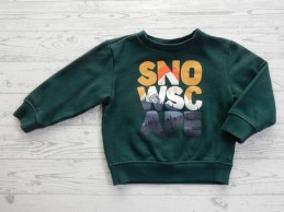 Hema kindersweater donkergoen oker Snow Scape maat 86-92