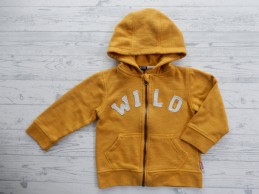Kiabi sweatvest hoodie oker geel wit Wild maat 86-92