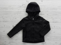 H&M kindervest gebreid fleece zwart gemeleerd maat 86-92