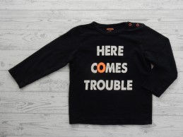 Hema 2 delige set met longsleeve grijs melange zwart oranje maat 92