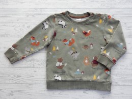 H&M sweater groen bruin oker Forest Friends maat 98