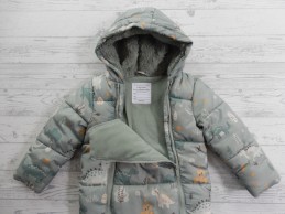 Primark Cares gewatteerd sneeuwpak lichtgroen geel dino's maat 80