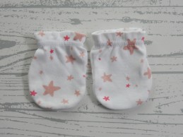 Krabwantjes wit zalmroze roze sterren 1 maat