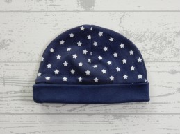 Bambino babymutsje donkerblauw wit sterren 1 maat