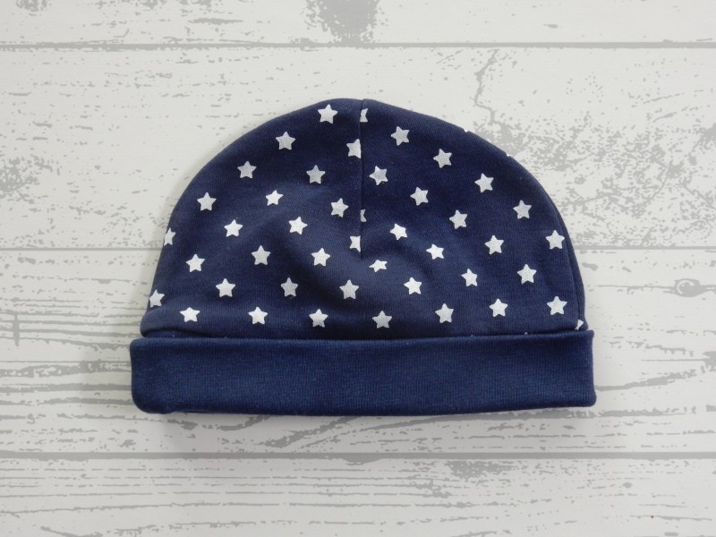 Bambino babymutsje donkerblauw wit sterren 1 maat