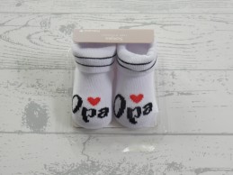 Prenatal babysokken wit rood zwart Love Opa maat 0-3 maanden