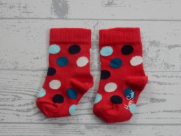 Happy Socks paar sokken rood blauw stippen dots maat 0-12 maanden