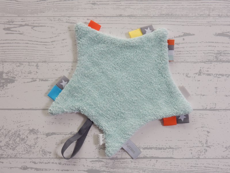Funnies speendoek knuffeldoek badstof mint wit ster