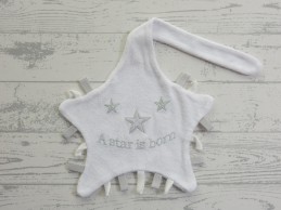 Petit Villain knuffeldoek speendoek velours wit zilver A Star is Born