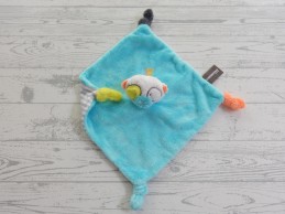 Orchestra knuffeldoek velours tricot aqua blauw wit beer panda