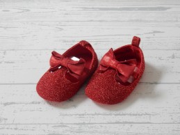 H&M baby ballerina's rood glitter strik maat 14-15