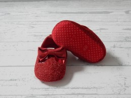 H&M baby ballerina's rood glitter strik maat 14-15
