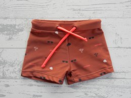 Prenatal baby zwembroek bruin zwart fel roze cactussen maat 62-68