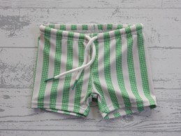 Hema baby zwembroek wit groen streep stipjes maat 62-68
