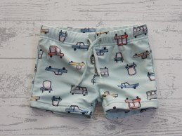 Hema baby zwembroek lichtblauw mint auto's maat 74-80