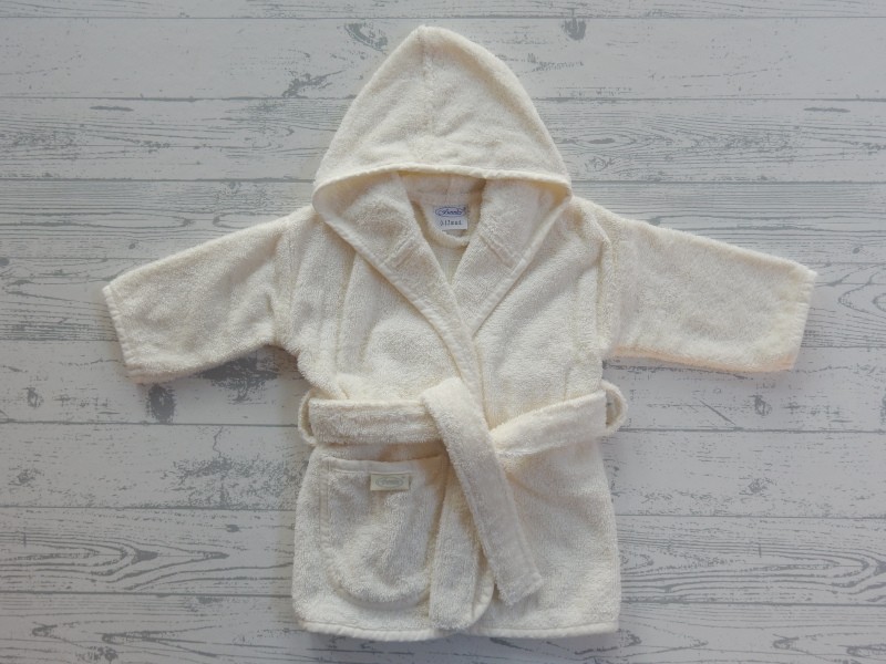 Funnies baby badjas uni line ecru maat 0-12 maanden