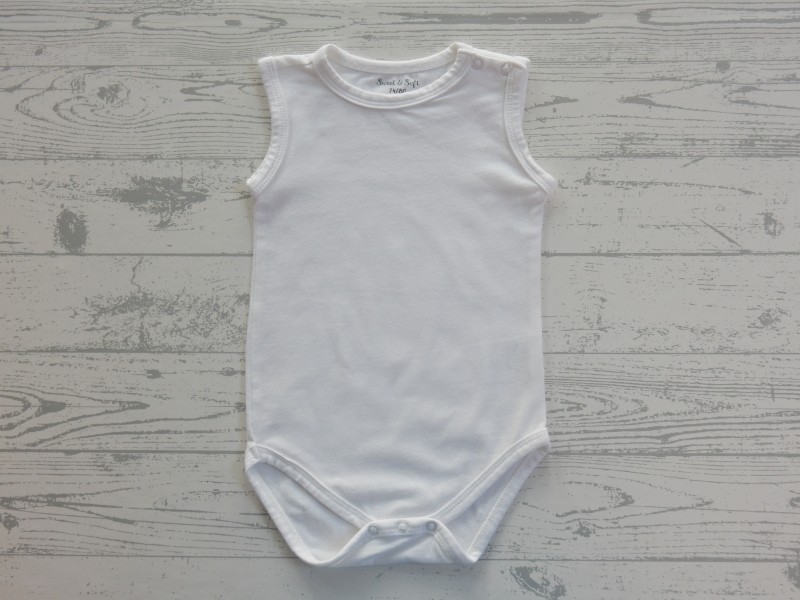 Romper zonder mouw wit maat 74-80