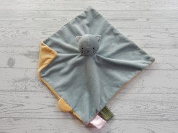 Ikea knuffeldoek velours groen geel poes kat Guldvavare