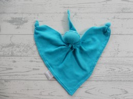 Bambino knuffeldoek tricot katoen aqua blauw Spookje