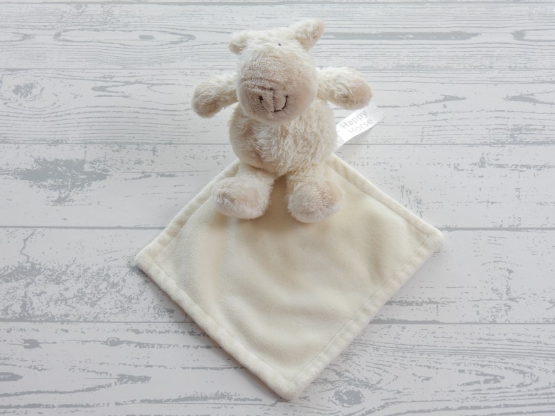 Happy Horse knuffeldoekje velours ecru beige koe floppy farm