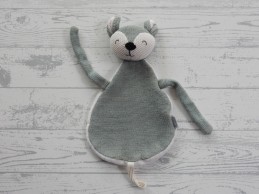 Jollein knuffeldoek badstof gebreid wit groen ash green hert