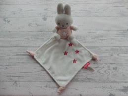 Nijntje knuffeldoek velours wit lichtroze roze denim sterren